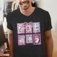 Preppy Spooky Teacher Halloween Ghost Coquette Bow Autumn Men's V-Neck T-Shirt, funny gift