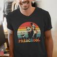 Preschool Panda Back To School Teacher Student Men's V-Neck T-Shirt, funny gift