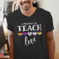 I Promise To Teach Love LGBT-Q Pride Proud Ally Teacher Men's V-Neck T-Shirt, funny gift I Promise To Teach Love LGBT-Q Pride Proud Ally Teacher Men's V-Neck T-Shirt, funny gift