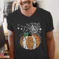 Pumpkin Music Teacher Halloween Fall Music Notes Autumn Men's V-Neck T-Shirt, funny gift