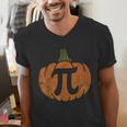 Pumpkin Pi Math Teacher Halloween Thanksgiving Day Costume Men Women Kids Men's V-Neck T-Shirt, funny gift