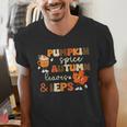 Pumpkin Spice Autumn Leaves IEPS Sped Teacher Fall Men's V-Neck T-Shirt, funny gift
