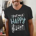 Put On A Happy Face Music Music Teacher Men's V-Neck T-Shirt, funny gift Put On A Happy Face Music Music Teacher Men's V-Neck T-Shirt, funny gift
