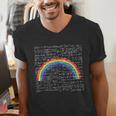 Rainbow Math Equation Teacher Nerd Retro LGBT Gay Pride Flag Men's V-Neck T-Shirt, funny gift