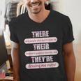There Their They'Re Teacher English Grammar Police Men's V-Neck T-Shirt, English Teacher Shirts, funny gift There Their They'Re Teacher English Grammar Police Men's V-Neck T-Shirt, English Teacher Shirts, funny gift