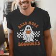 Read More Books Cute Ghost Reading Book Teacher Halloween Men's V-Neck T-Shirt, funny gift