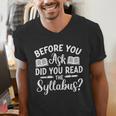 Did You Read The Syllabus Shirt Teacher Men Women Men's V-Neck T-Shirt, funny gift Did You Read The Syllabus Shirt Teacher Men Women Men's V-Neck T-Shirt, funny gift