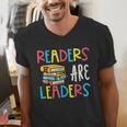 Readers Are Leaders Reading Book Lover Teacher Women Men Kid Men's V-Neck T-Shirt, funny gift