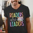 Readers Are Leaders Reading Book Lovers Teacher Women Kids Men's V-Neck T-Shirt, funny gift