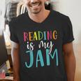 Reading Is My Jam Back To School Teacher Men's V-Neck T-Shirt, funny gift Reading Is My Jam Back To School Teacher Men's V-Neck T-Shirt, funny gift