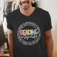 Reading Squad Teacher Reader Librarian Interventionist Team Men's V-Neck T-Shirt, funny gift