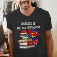 Reading Is My Super Power Superhero Best English Teacher Men's V-Neck T-Shirt, Super Teacher Shirts, English Teacher Shirts, funny gift