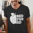 Red For Ed Teacher Support Public Education For Men Women Kids Men's V-Neck T-Shirt, funny gift