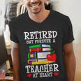 Retired But Forever a Teacher At Heart Teacher Retirement Men's V-Neck T-Shirt, funny gift