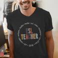 Retro ESL Teacher Teach Multilingual Learners Team Men's V-Neck T-Shirt, Esl Teacher Shirts, funny gift Retro ESL Teacher Teach Multilingual Learners Team Men's V-Neck T-Shirt, Esl Teacher Shirts, funny gift