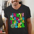 Retro Groovy In My Glowing Teacher Era Happy Teacher's Day Men's V-Neck T-Shirt, Groovy Teacher Shirts, funny gift Retro Groovy In My Glowing Teacher Era Happy Teacher's Day Men's V-Neck T-Shirt, Groovy Teacher Shirts, funny gift