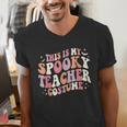 Retro Halloween This Is My Spooky School Teacher Costume Men's V-Neck T-Shirt, funny gift Retro Halloween This Is My Spooky School Teacher Costume Men's V-Neck T-Shirt, funny gift