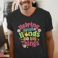 Retro Helping Small Hands Do Big Things Teacher Appreciation For Men Women Men's V-Neck T-Shirt, funny gift Retro Helping Small Hands Do Big Things Teacher Appreciation For Men Women Men's V-Neck T-Shirt, funny gift