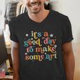 Retro It's a Good Day To Make Some Art Teacher Student Men's V-Neck T-Shirt, funny gift Retro It's a Good Day To Make Some Art Teacher Student Men's V-Neck T-Shirt, funny gift