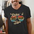 Retro Kickin It 3rd Grade Style Teacher Back To School Men Women Men's V-Neck T-Shirt, funny gift Retro Kickin It 3rd Grade Style Teacher Back To School Men Women Men's V-Neck T-Shirt, funny gift