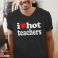 Retro I Love Hot Teachers Vintage I Heart Hot Teacher Men Women Girls Kids Men's V-Neck T-Shirt, funny gift