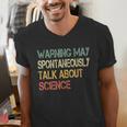 Retro Scientist Warning May Talk About Science Teacher Men's V-Neck T-Shirt, Science Teacher Shirts, funny gift Retro Scientist Warning May Talk About Science Teacher Men's V-Neck T-Shirt, Science Teacher Shirts, funny gift