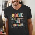 Retro Solve The Problem 67 Meme Joke Math Teacher Men's V-Neck T-Shirt, funny gift
