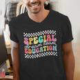 Retro Special Education Squad Groovy Dream Team SPED Teacher Men's V-Neck T-Shirt, Groovy Teacher Shirts, funny gift Retro Special Education Squad Groovy Dream Team SPED Teacher Men's V-Neck T-Shirt, Groovy Teacher Shirts, funny gift