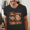 Retro I Teach The Cutest Turkey Thanksgiving Pumpkin Teacher Men's V-Neck T-Shirt, funny gift