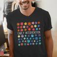 Retro Wildflower Early Intervention Teacher Interventionist Men's V-Neck T-Shirt, funny gift
