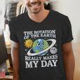 Rotation Of Earth Science Teacher Earth Day Men Women Men's V-Neck T-Shirt, Science Teacher Shirts, funny gift