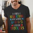 I Run Marathon Just Kidding I Chase Toddlers Teacher Men's V-Neck T-Shirt, funny gift I Run Marathon Just Kidding I Chase Toddlers Teacher Men's V-Neck T-Shirt, funny gift