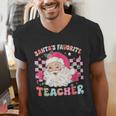Santa Favorite Teacher Shirt Teacher Christmas Men's V-Neck T-Shirt, funny gift Santa Favorite Teacher Shirt Teacher Christmas Men's V-Neck T-Shirt, funny gift