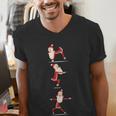 Santa Yoga Poses For Yogi Teacher Christmas Yoga Poses Men's V-Neck T-Shirt, funny gift Santa Yoga Poses For Yogi Teacher Christmas Yoga Poses Men's V-Neck T-Shirt, funny gift