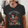 Santa's Favorite Music Teacher Christmas Santa Hat Matching Men's V-Neck T-Shirt, funny gift Santa's Favorite Music Teacher Christmas Santa Hat Matching Men's V-Neck T-Shirt, funny gift