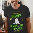 Scary Special Education Ed Teacher Costume Halloween Easy Men's V-Neck T-Shirt, funny gift Scary Special Education Ed Teacher Costume Halloween Easy Men's V-Neck T-Shirt, funny gift