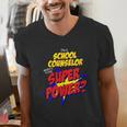 School Counselor Teacher Superhero Superpower Comic Book Men's V-Neck T-Shirt, funny gift School Counselor Teacher Superhero Superpower Comic Book Men's V-Neck T-Shirt, funny gift