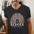 School Psych Teacher School Psychologist Leopard Rainbow Men's V-Neck T-Shirt, funny gift School Psych Teacher School Psychologist Leopard Rainbow Men's V-Neck T-Shirt, funny gift