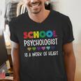 School Psychologist Is a Work Of Heart Teacher LSSP Doctor Men's V-Neck T-Shirt, funny gift School Psychologist Is a Work Of Heart Teacher LSSP Doctor Men's V-Neck T-Shirt, funny gift