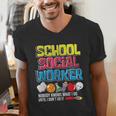 School Social Worker Teacher Caseworker Public Servant LSW Men's V-Neck T-Shirt, funny gift