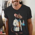 Science Rat Lab Science Scientist Mouse Teacher Chemistry Men's V-Neck T-Shirt, Science Teacher Shirts, funny gift
