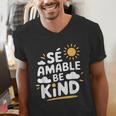 SÉ AMABLE Be Kind Bilingual Teacher Maestra Spanish Teacher Men's V-Neck T-Shirt, funny gift SÉ AMABLE Be Kind Bilingual Teacher Maestra Spanish Teacher Men's V-Neck T-Shirt, funny gift