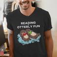 Sea Otter Book Reading Shirt For Bookworm Teachers Men's V-Neck T-Shirt, funny gift