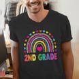 Second Grade Rainbow Girls Boys Teacher Team 2nd Grade Squad Men's V-Neck T-Shirt, 2nd Grade Teacher Shirts, funny gift