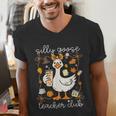 Silly Goose Teachers Club Cozy Fall Teacher Men's V-Neck T-Shirt, funny gift Silly Goose Teachers Club Cozy Fall Teacher Men's V-Neck T-Shirt, funny gift