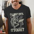 Skeleton Music Teacher I'Ll Wait Until It's Quiet Men's V-Neck T-Shirt, funny gift Skeleton Music Teacher I'Ll Wait Until It's Quiet Men's V-Neck T-Shirt, funny gift