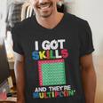 I Got Skills They'Re Multiplying Shirt Math Teacher Men's V-Neck T-Shirt, funny gift I Got Skills They'Re Multiplying Shirt Math Teacher Men's V-Neck T-Shirt, funny gift