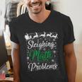Sleighing Math Problem Xmas In Math Teacher Christmas Men Women Men's V-Neck T-Shirt, funny gift