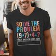Solve The Problem 67 Six Seven Math Teacher School Men's V-Neck T-Shirt, funny gift Solve The Problem 67 Six Seven Math Teacher School Men's V-Neck T-Shirt, funny gift