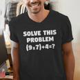 Solve This Problem 9X7467 Elementary Math Teacher Men's V-Neck T-Shirt, funny gift Solve This Problem 9X7467 Elementary Math Teacher Men's V-Neck T-Shirt, funny gift